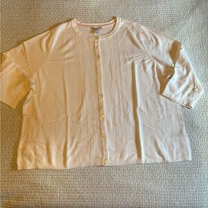 Isaac‎ Mizrahi Live White Cardigan NWOT